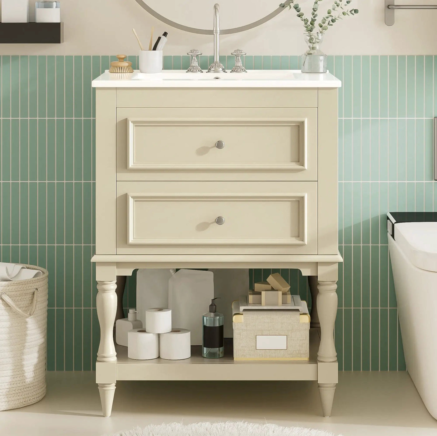 24" Bathroom Vanity with Ceramic Sink by HouseOfZazla