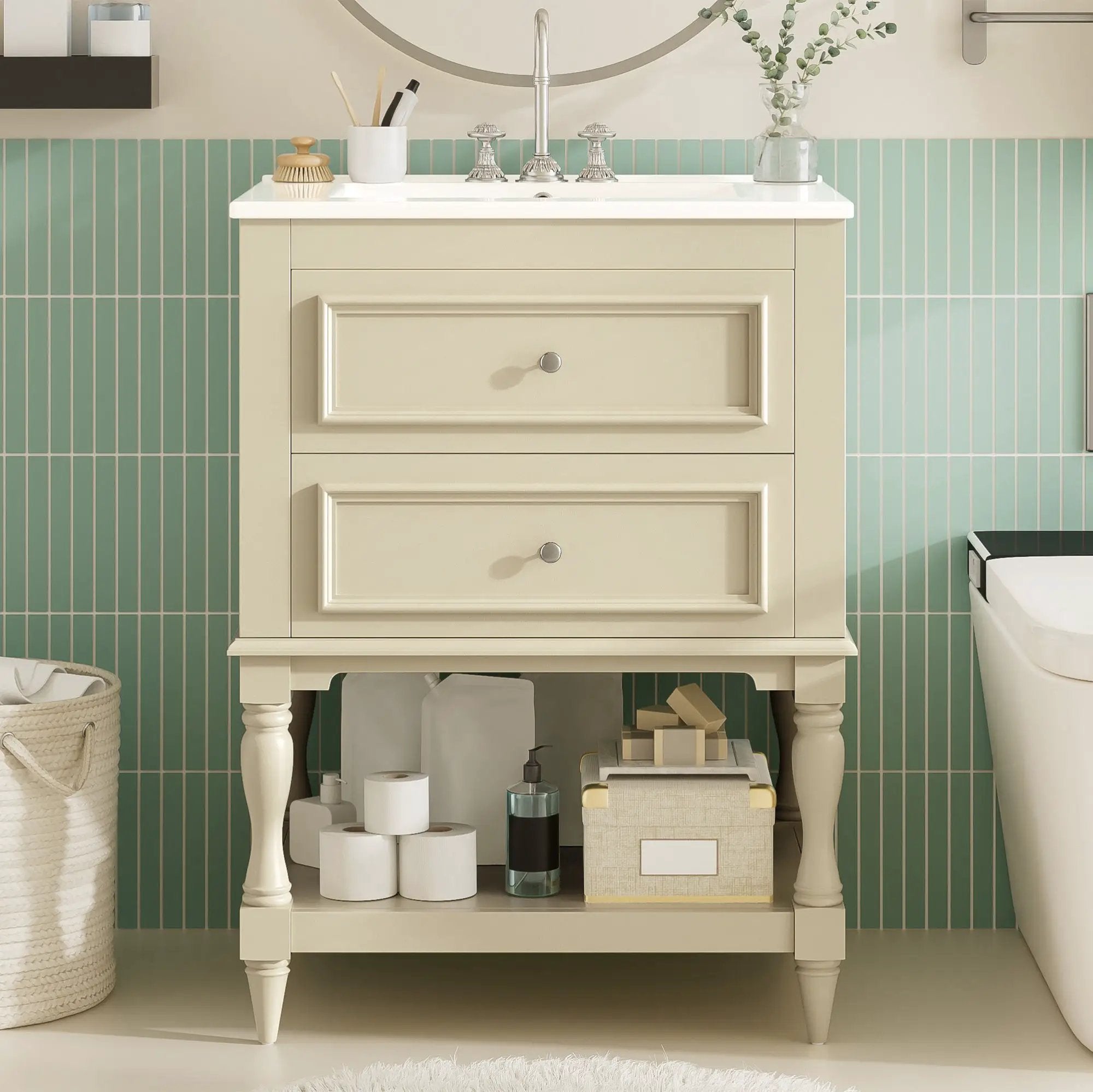 24" Bathroom Vanity with Ceramic Sink by HouseOfZazla
