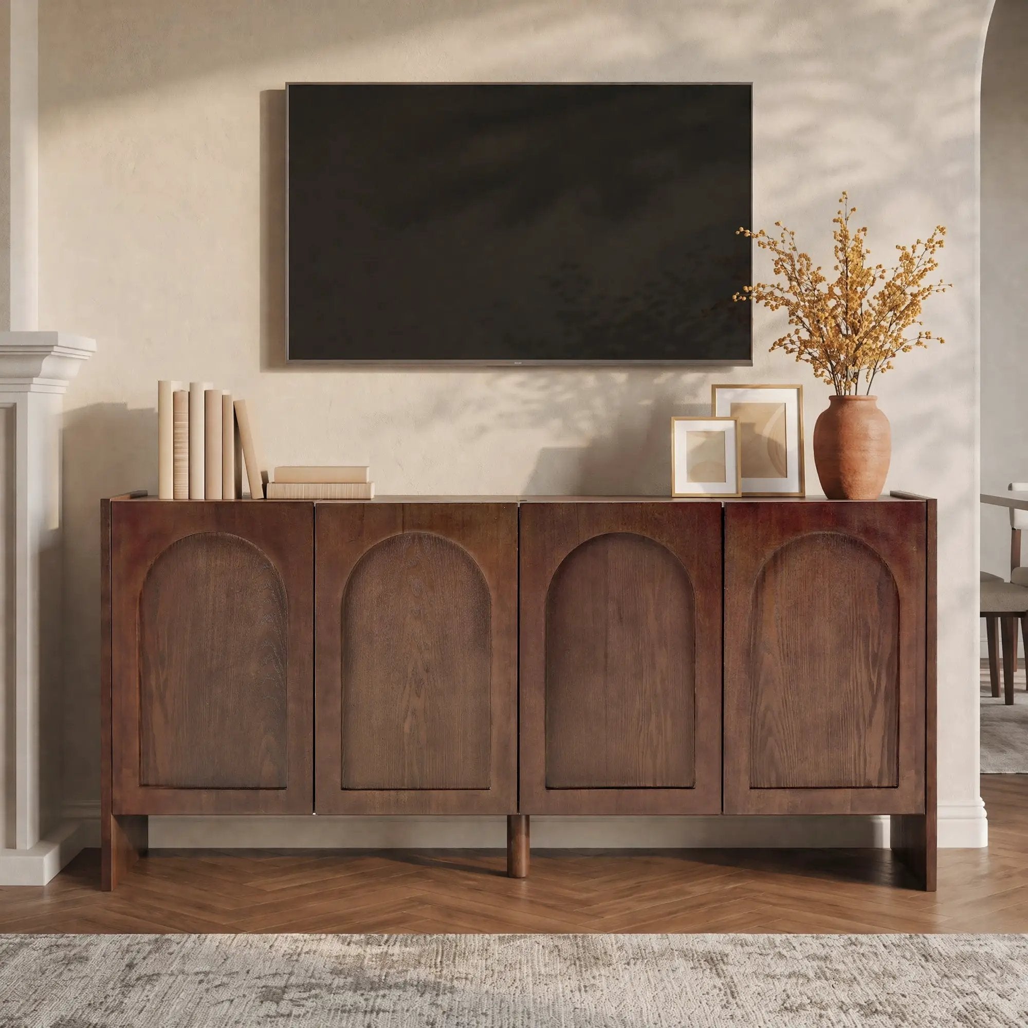 Mid-Century Modern 4-Door Credenza Sideboard by HouseOfZazla