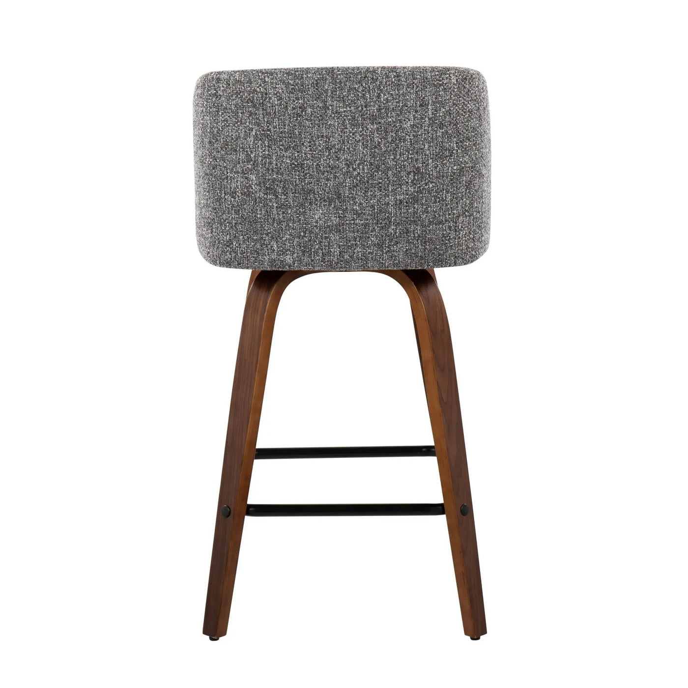 Toriano - Mid Century Modern Fixed Height Counter Stool & Square Footrest (Set of 2) by HouseOfZazla