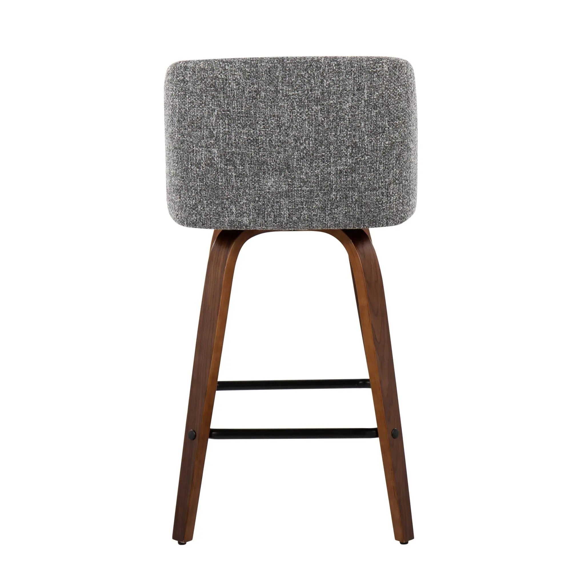 Toriano - Mid Century Modern Fixed Height Counter Stool & Square Footrest (Set of 2) by Unique Piece Furniture