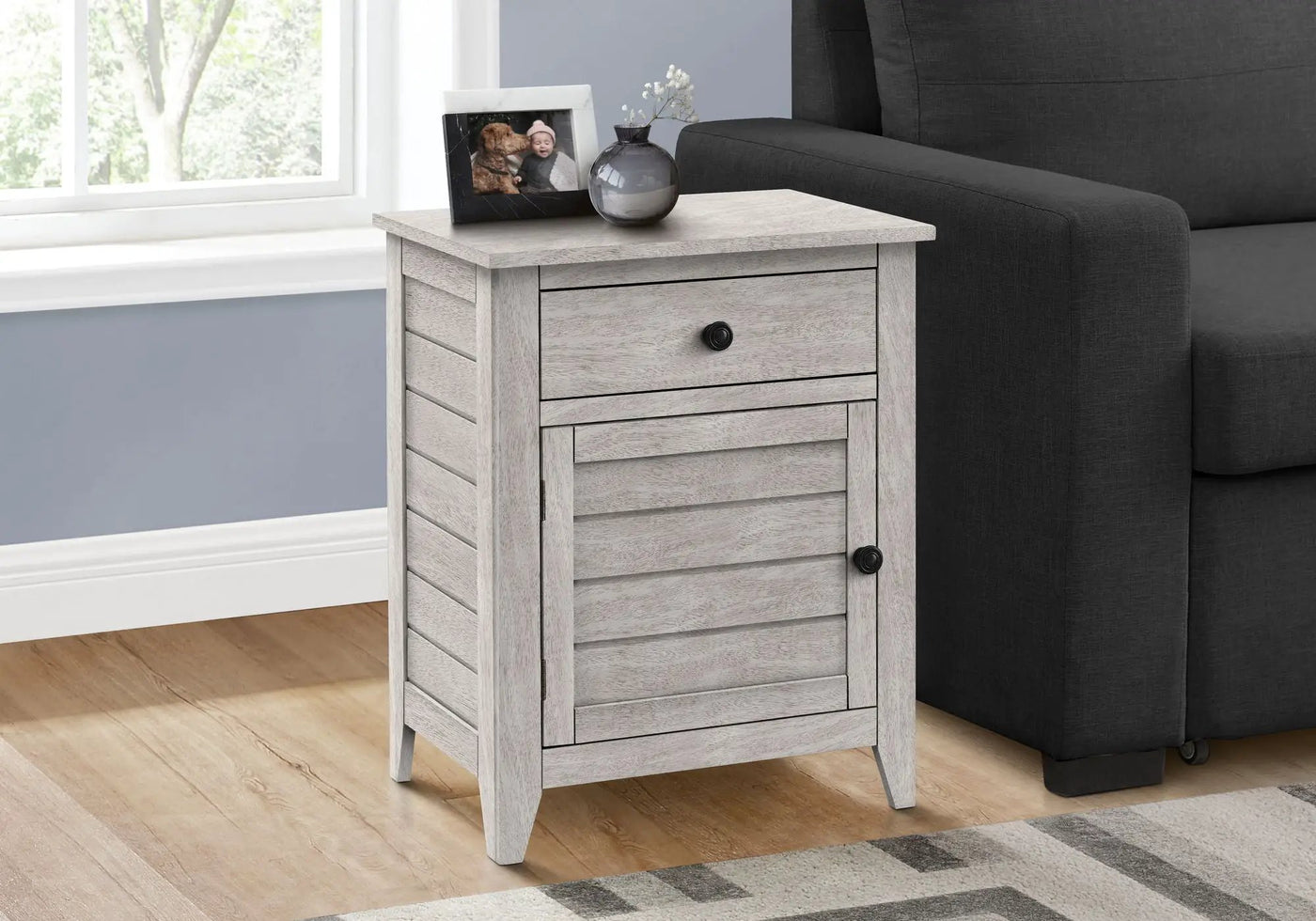 Accent Nightstand, Storage Drawer, Transitional by HouseOfZazla