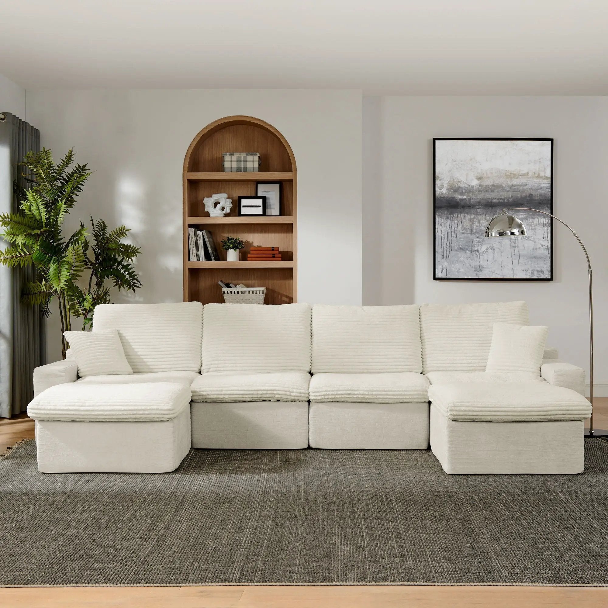 Modern Modular U Shaped Cloud Sectional Couch With Deep Seat And Comfy Chaise by HouseOfZazla