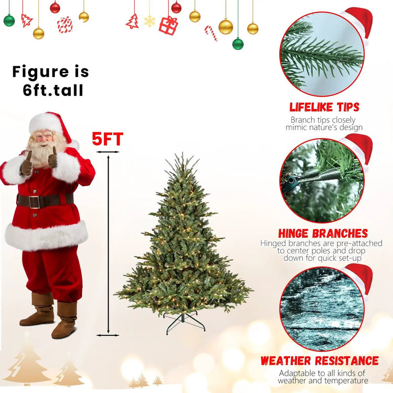 7FT Full-Shape Christmas Tree with 750 UL Lights by HouseOfZazla