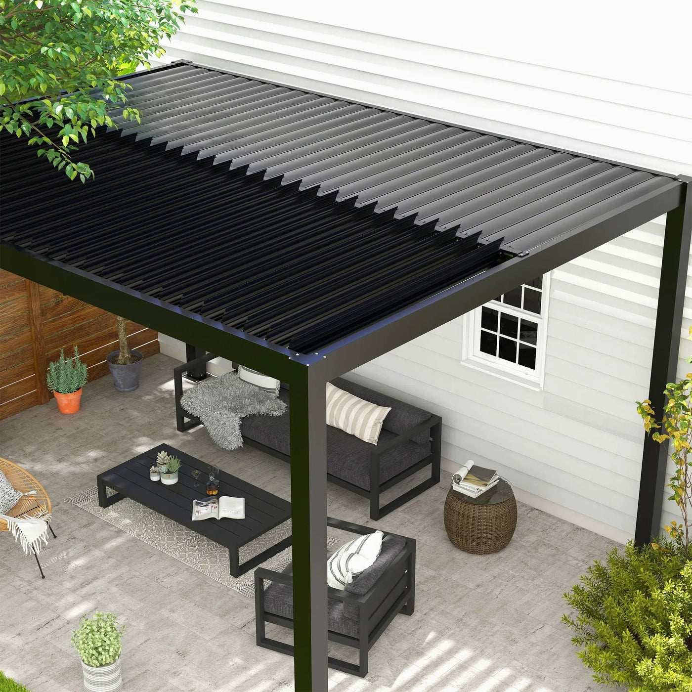 Louver Pergola Aluminium Frame & Louvers by HouseOfZazla