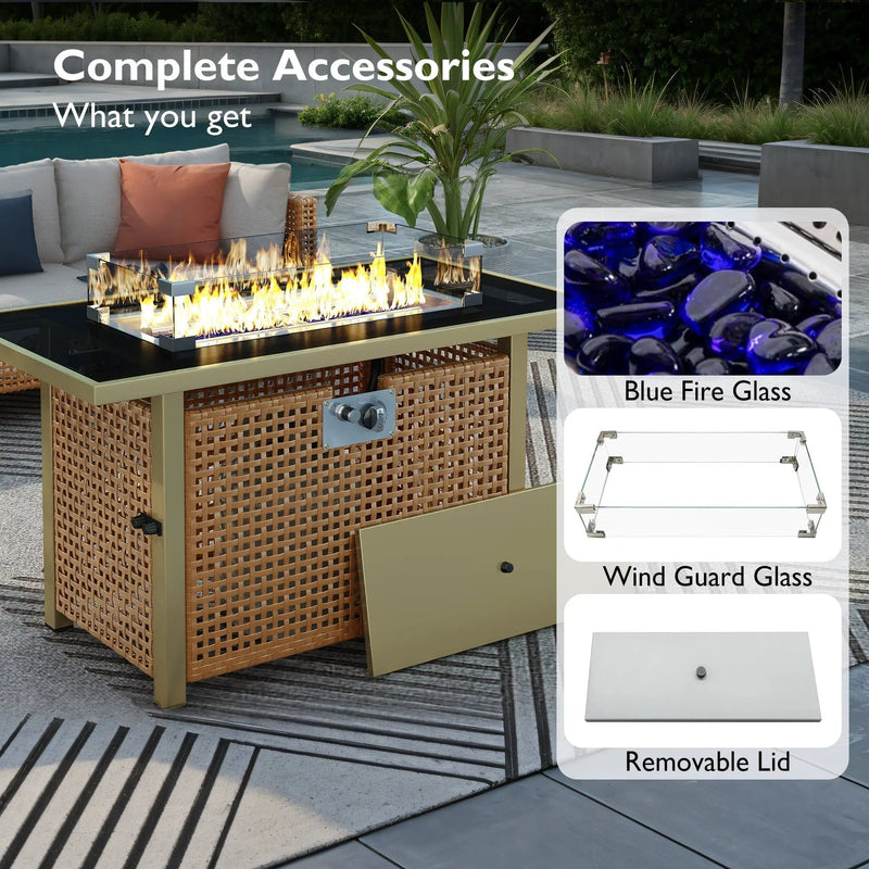 K&K 43' Propane Gas Fire Pit Table by HouseOfZazla