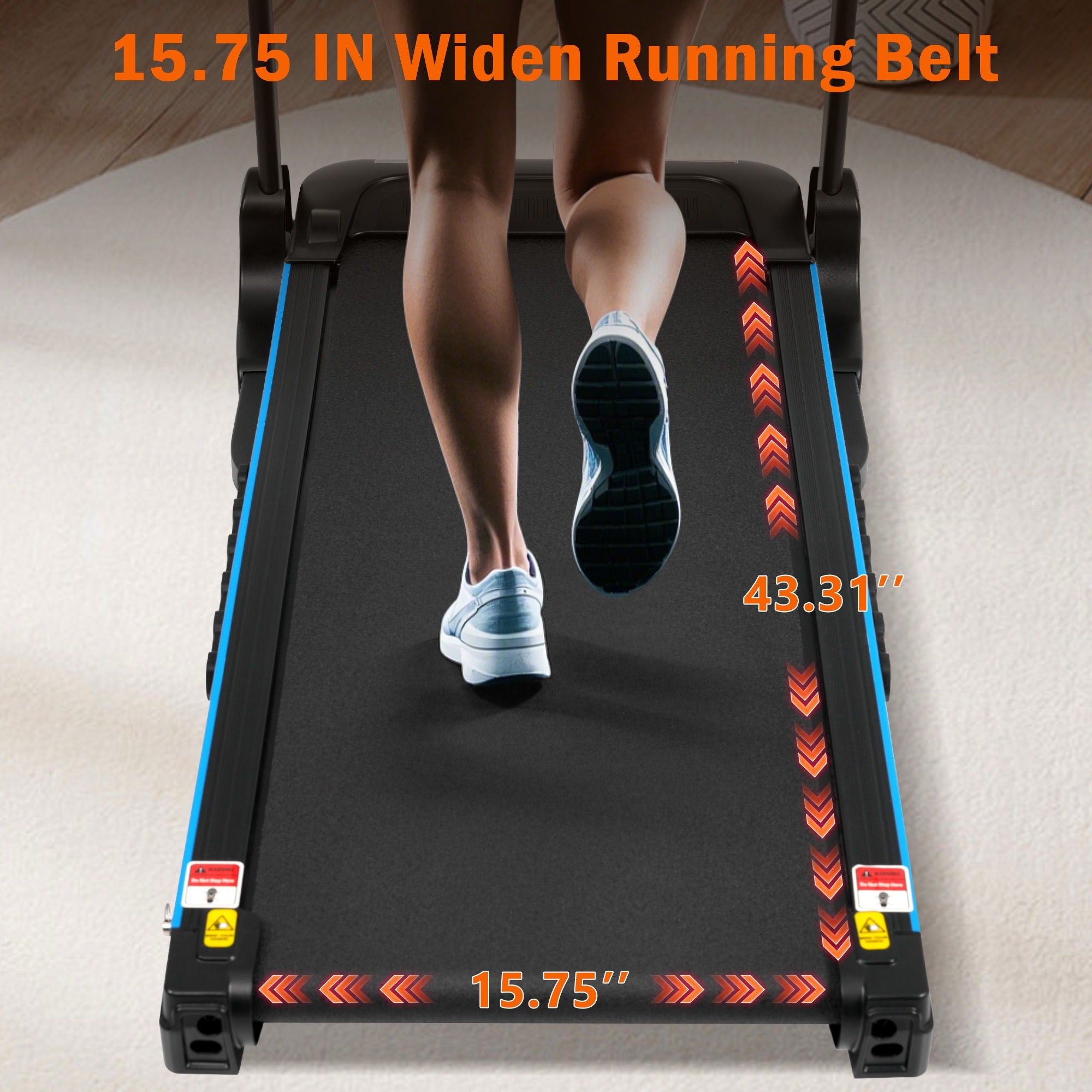Incline Treadmill For Running & Walking, Hydraulic System Auto Folding With Type C & USB Charge For Android, 10Mph, Bluetooth Speaker - Black by HouseOfZazla