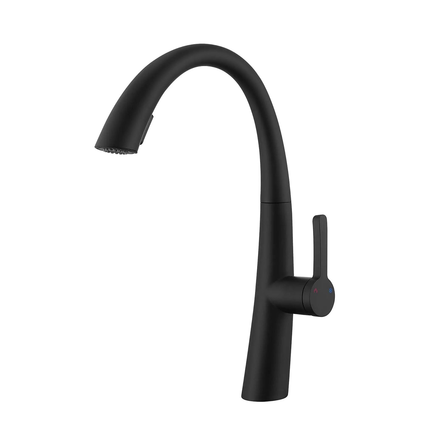 Elegant Single Handle Stainless Steel Pull Out Kitchen Faucet With High Arch Spout by HouseOfZazla