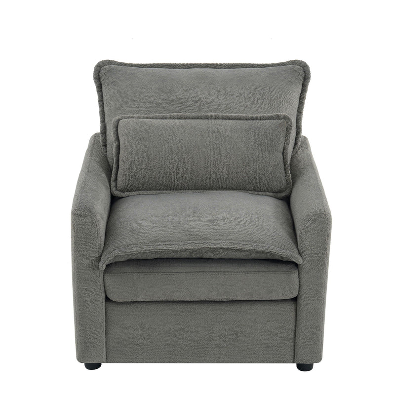 Modern Single Seat Accent Chair With Side Storage Pockets by HouseOfZazla