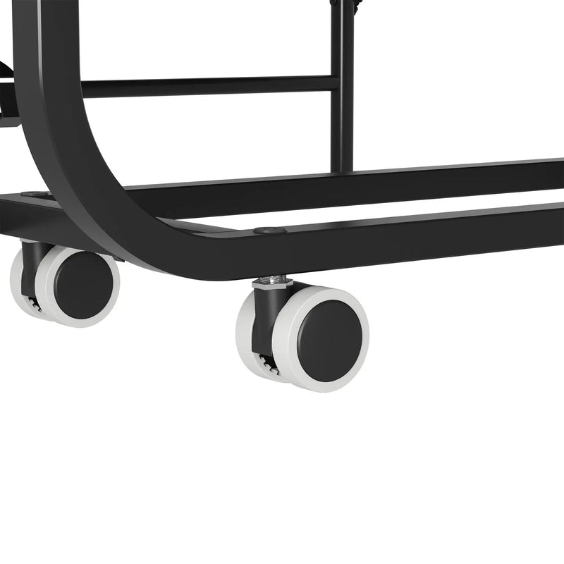 Twin Folding Bed With Adjustable Headboard, Memory Foam For Tall People, Heavy-Duty Portable On Wheels, Easy Assembly - Black by HouseOfZazla