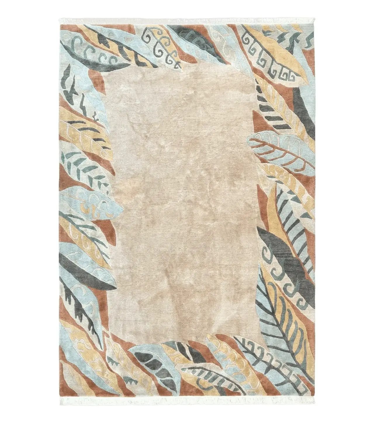 Modern Tibetan Rug 7x10, Soft Wool, Tufenkian Style Carpet, Tibet Nepali Rug, Open Field, Handmade Wool Rug by Jewel Rugs