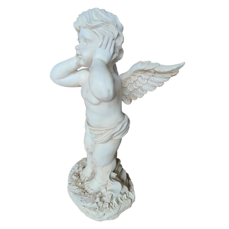 Winged Angel Covering Her Ears Resin Ornament by HouseOfZazla