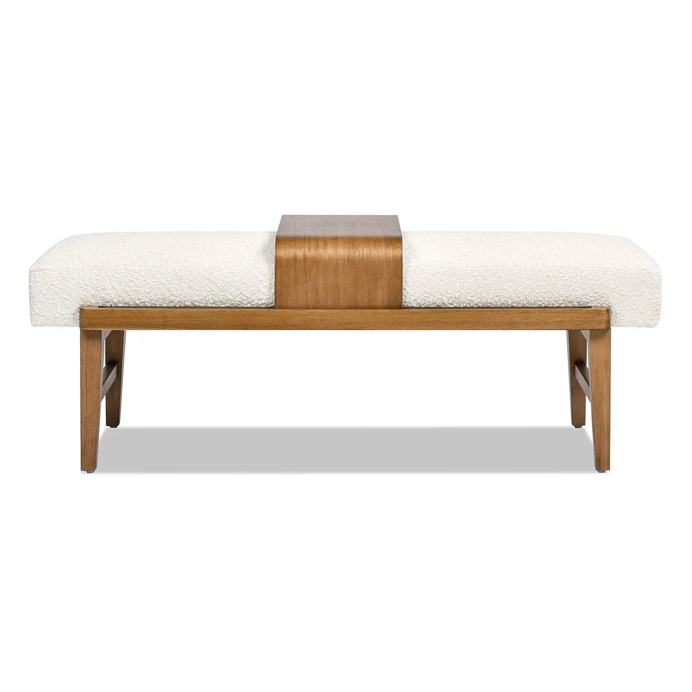 Billie - Modern Telephone Bench With Sliding Shelf - Ivory White by HouseOfZazla