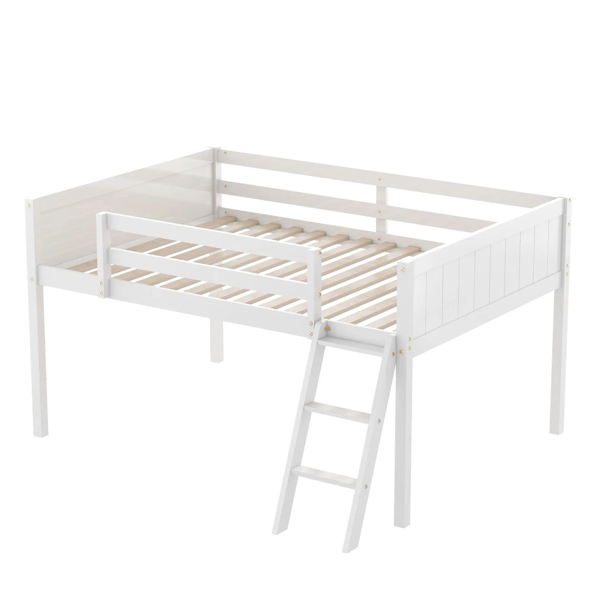 Low Loft Bed With Adjustable Ladder