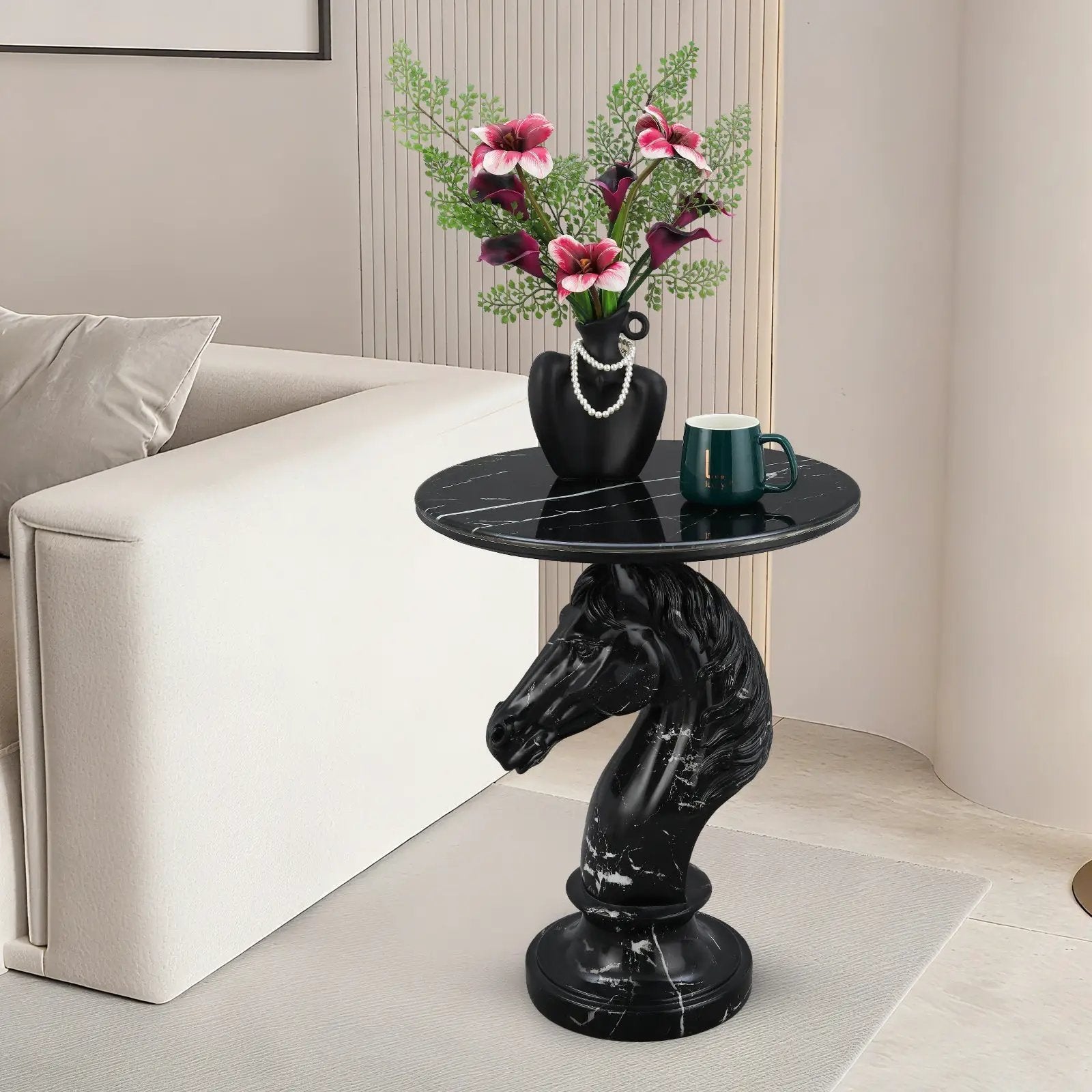 Horse Head Accent Table Animal Statue End Table by HouseOfZazla