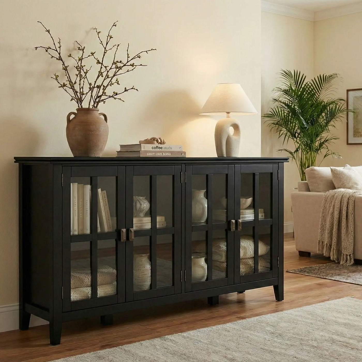 Artisan - Handcrafted Wide 4 Door Storage Cabinet by HouseOfZazla