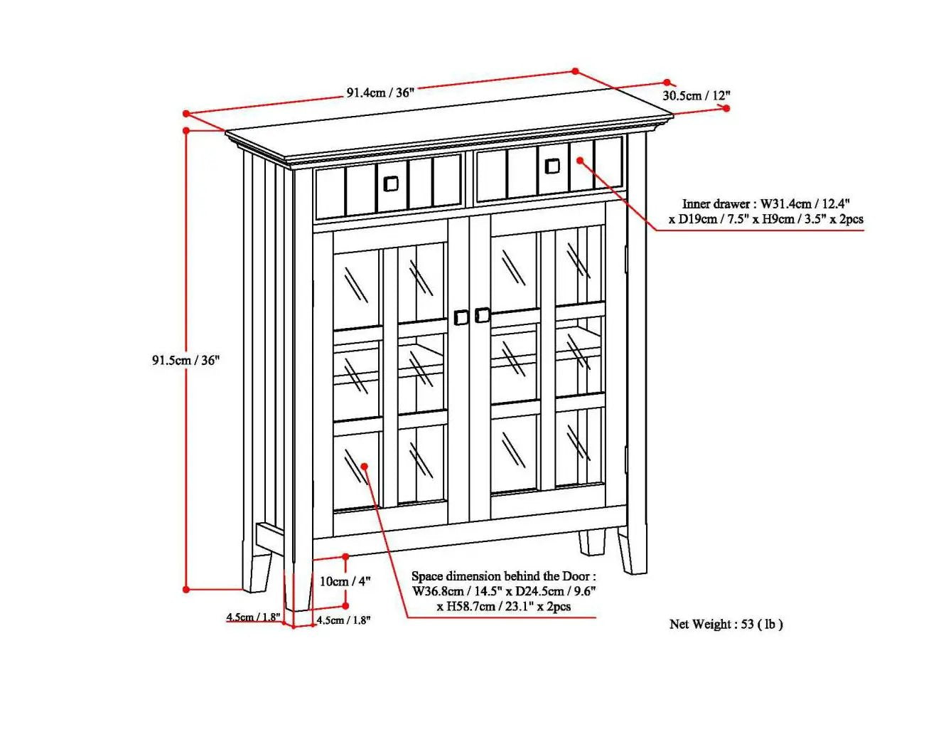 Acadian - Handcrafted Entryway Storage Cabinet by Unique Piece Furniture