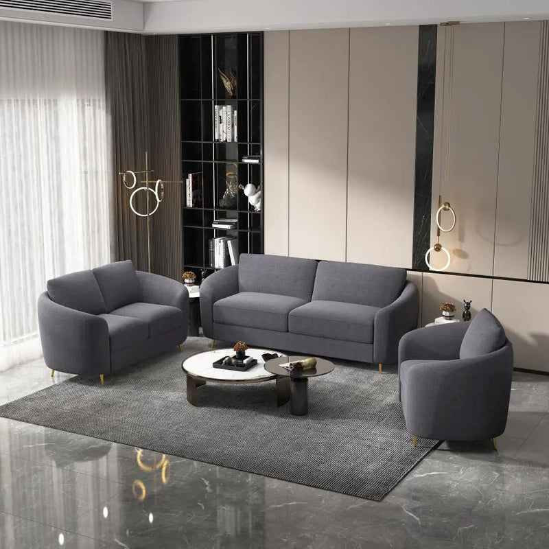 Yuina - Loveseat - Gray Linen by Unique Piece Furniture