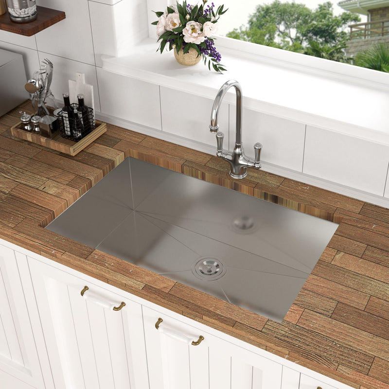 Modern Style Undermount Sink With Stainless Steel, Deep Single Bowl by HouseOfZazla