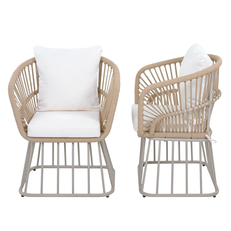 Outdoor Dining Chair MP1 - Teak Finish Wicker & Steel Frame by HouseOfZazla