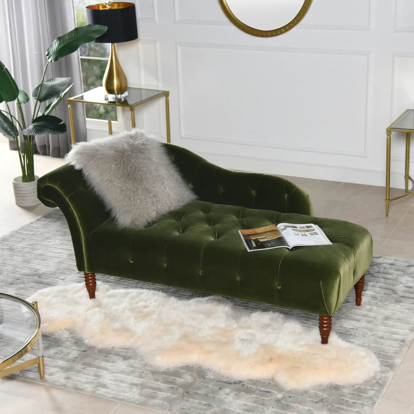 Samuel - Tufted Roll Arm Chaise Lounge by HouseOfZazla