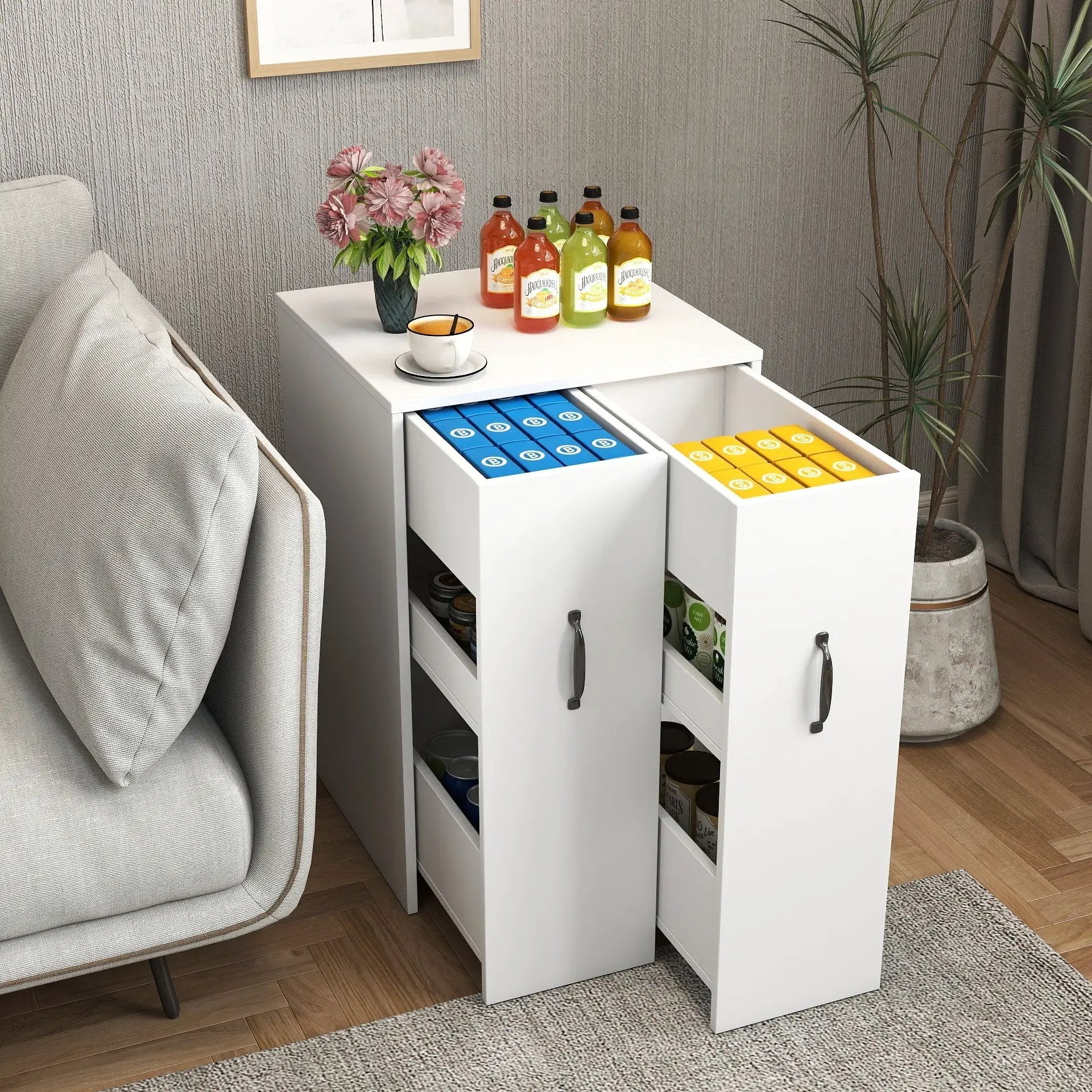 3 Tier Wooden Floor Standing Bookcase with Slide Out Drawer Storage by HouseOfZazla
