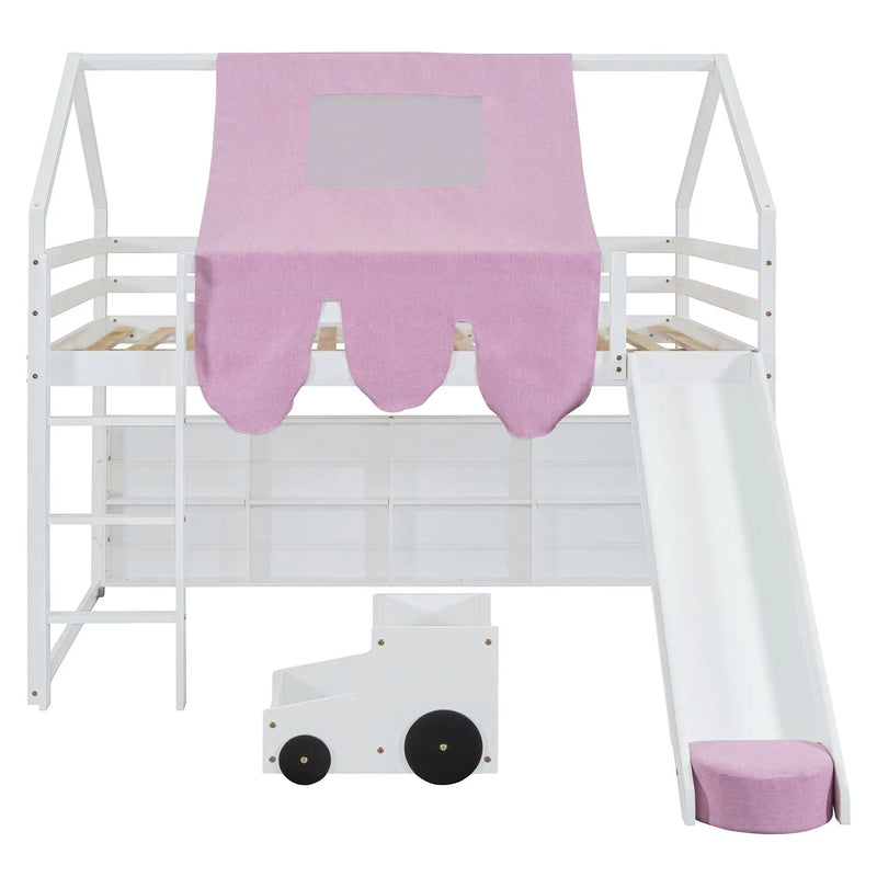 Loft Bed With House Shaped Frame And Tent by HouseOfZazla