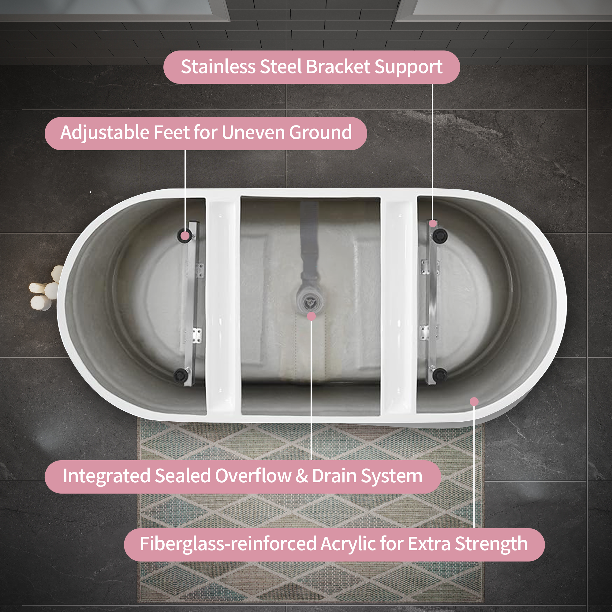 55" Acrylic Freestanding Bathtub by HouseOfZazla