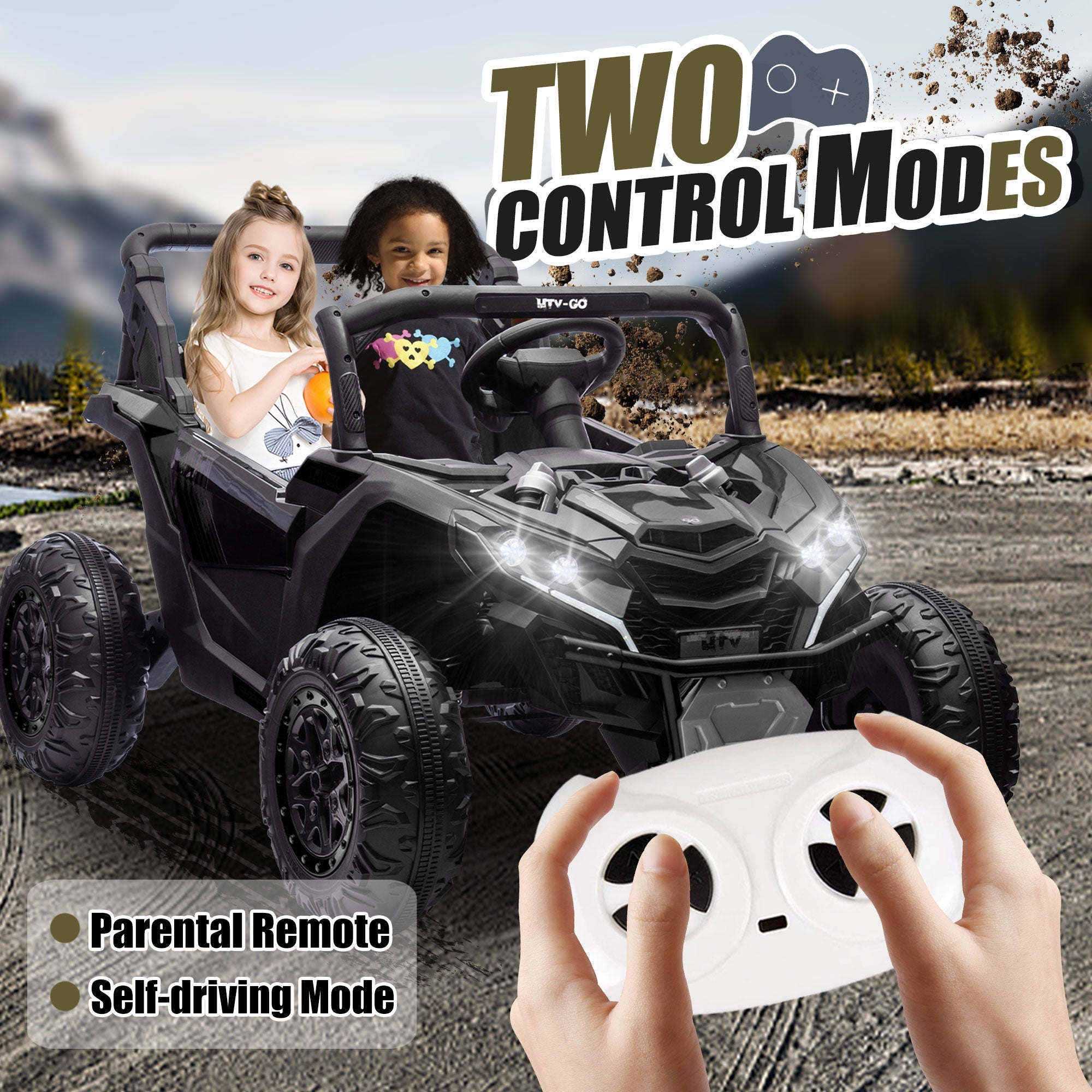 24V Two-Seater Kids Ride-On UTV with Parental Remote Control by HouseOfZazla