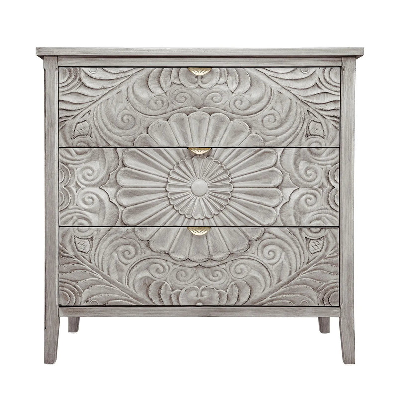 3 Drawer Cabinet, American Furniture, Suitable For Bedroom, Living Room - Light Gray by Unique Piece Furniture