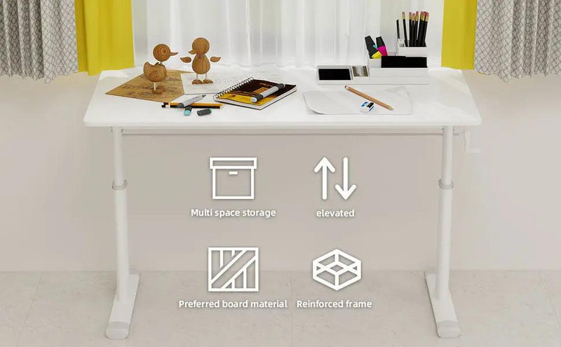 Height-Adjustable Multifunctional Study Desk by HouseOfZazla