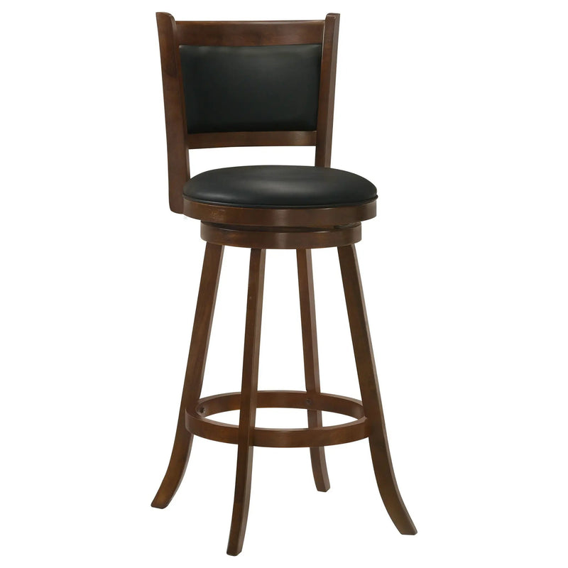 Swivel Stool With Upholstered Seat (Set of 2) - Black / Brown by HouseOfZazla