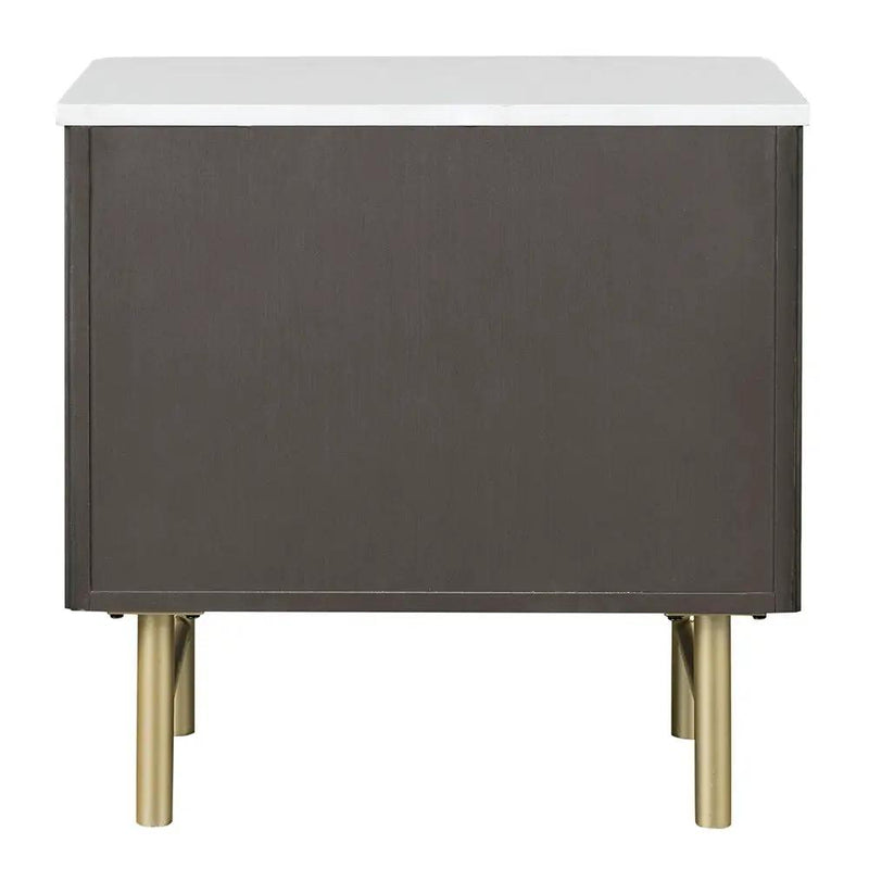 Clayten - Nightstand - Marble Top & Espresso by Unique Piece Furniture