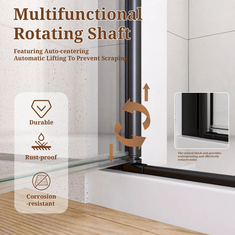 32" W x 72" H Semi-Frameless Circular Pivot Shower Door in Matte by HouseOfZazla