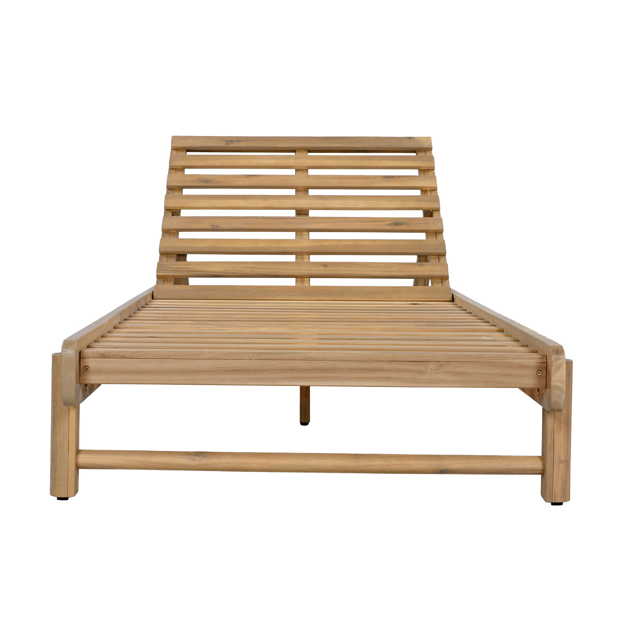 Light Teak Finish Acacia Wood Chaise Lounge Frame by HouseOfZazla