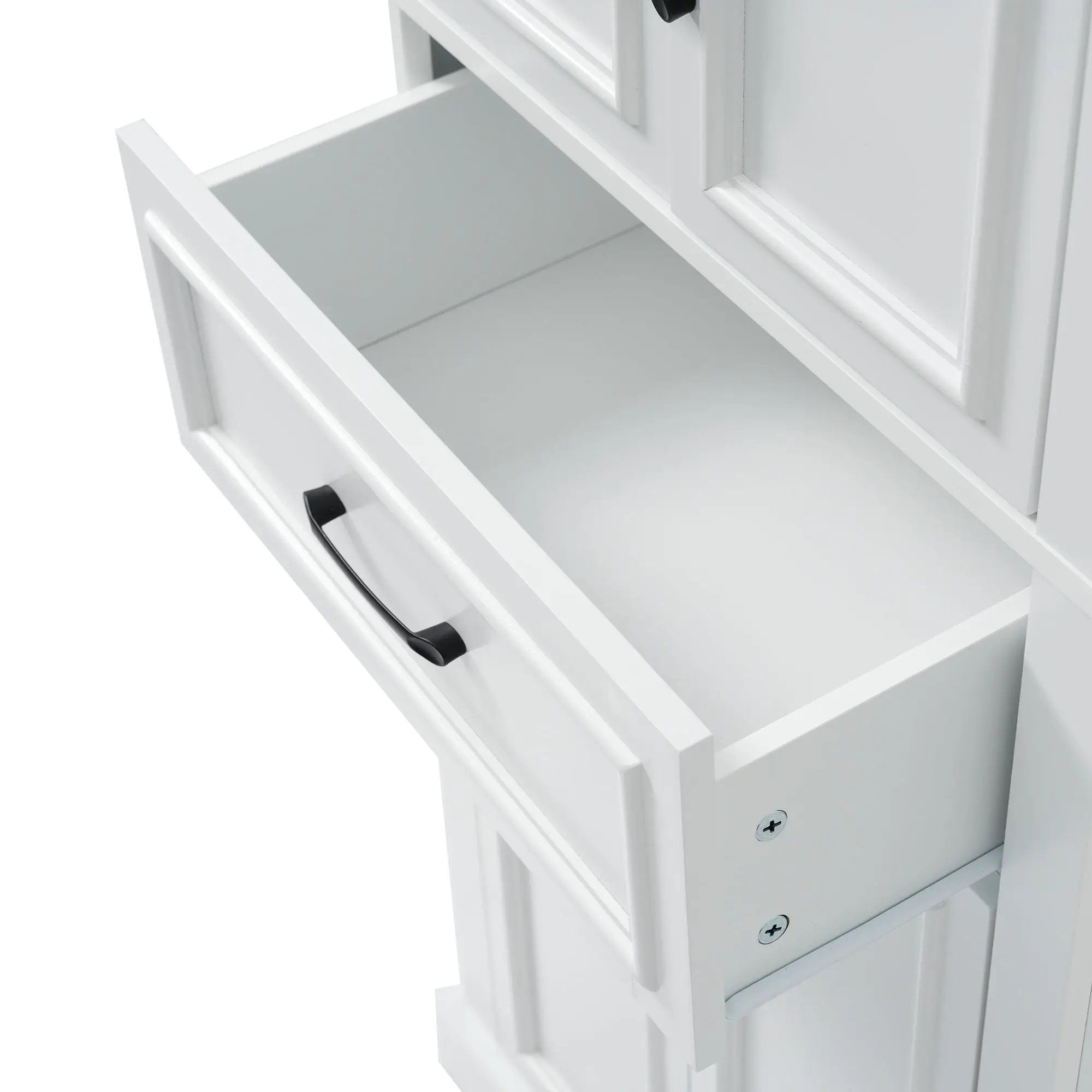 Freestanding Bathroom Vanity, Elegant Design With 4 Doors & 1 Drawer, Adjustable Shelves, Damping Hinges - White by HouseOfZazla