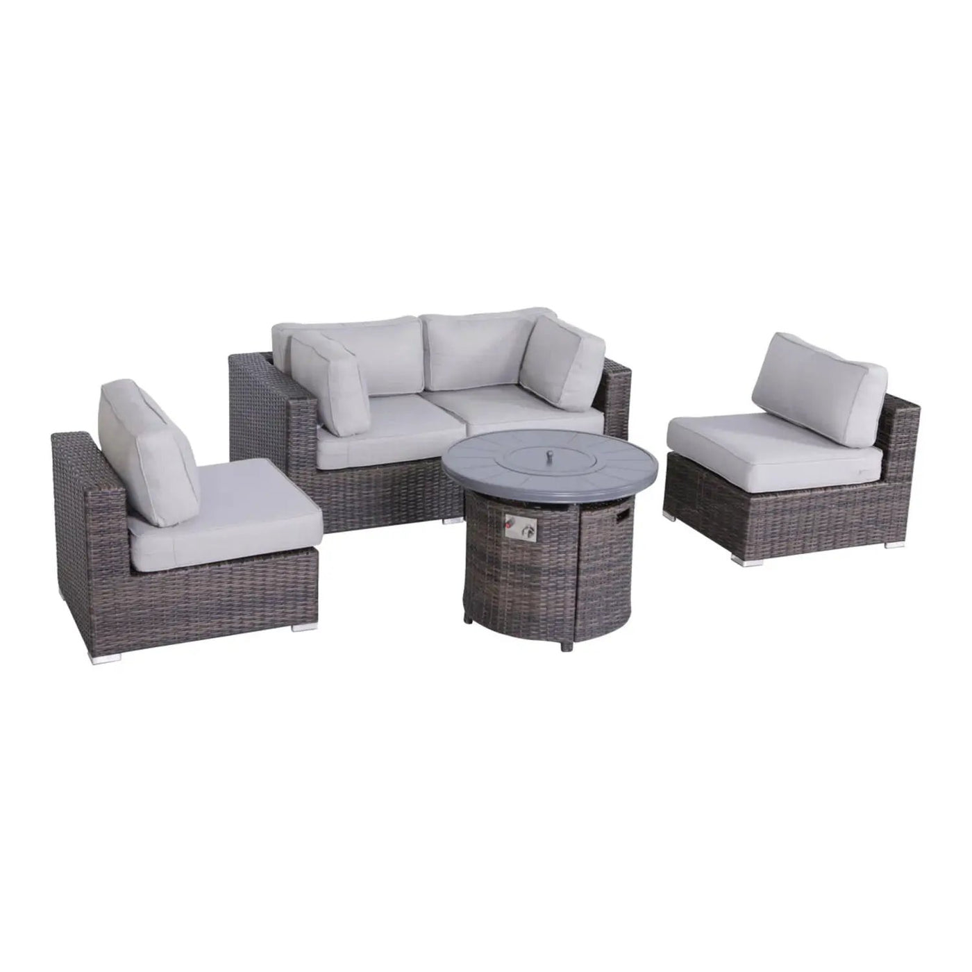 Wicker Outdoor Lounge Set With Cushions And Fire Pit by Unique Piece Furniture