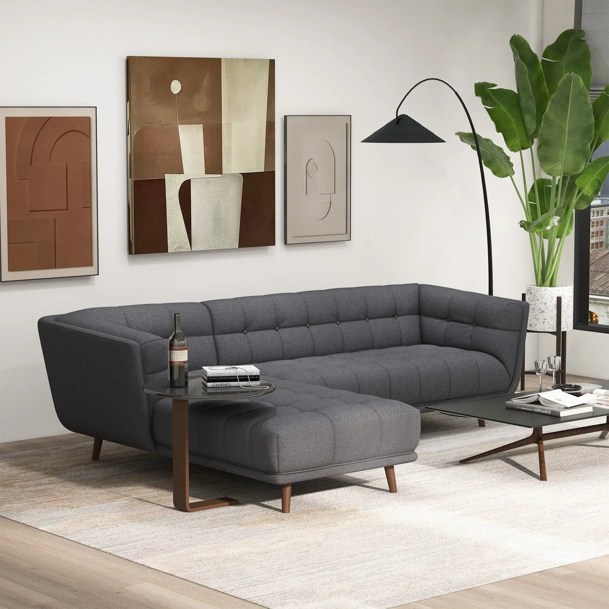 Addison - L Shape Sectional Sofa Tufted by Unique Piece Furniture