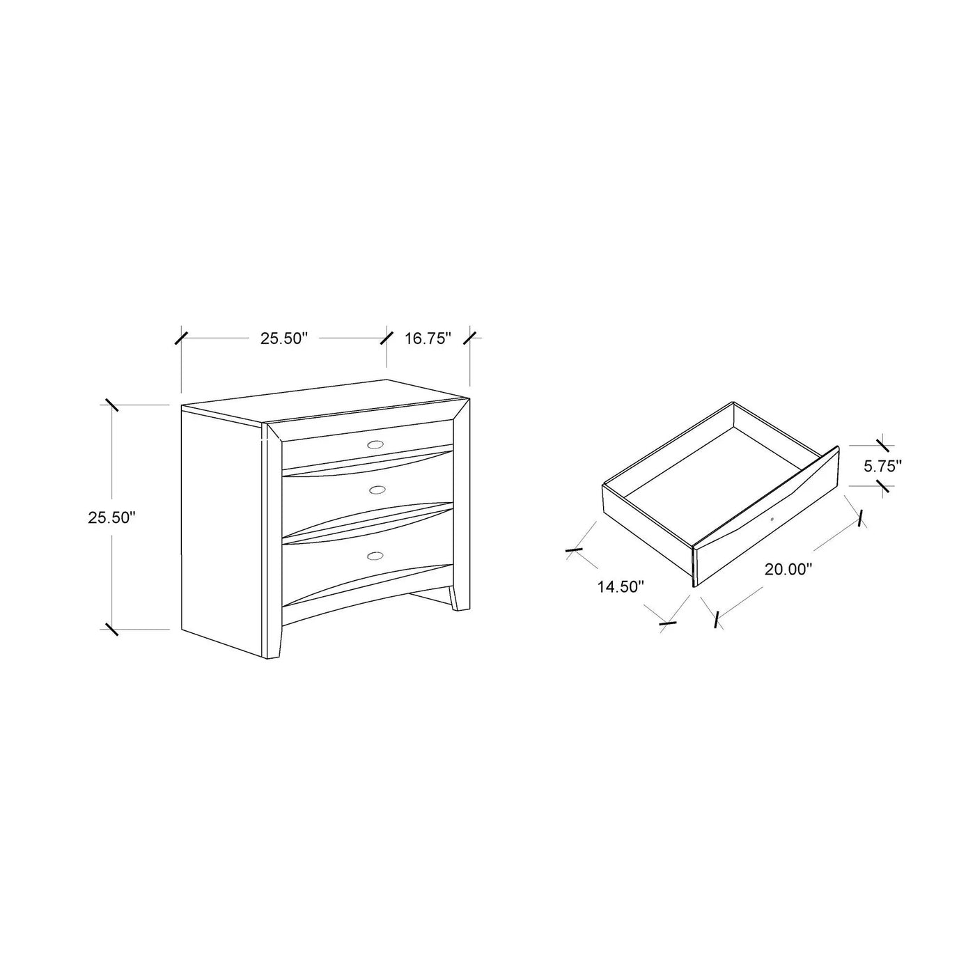 Lucille - Nightstand With Spacious Drawers by Unique Piece Furniture