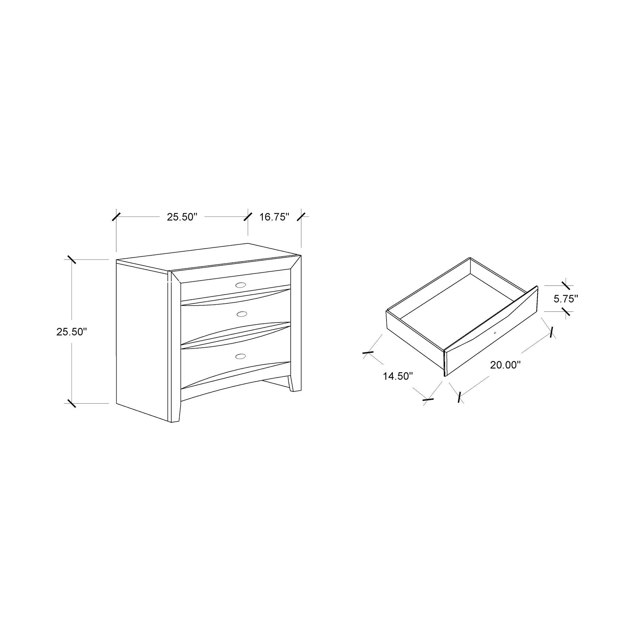 Lucille - Nightstand With Spacious Drawers by Unique Piece Furniture