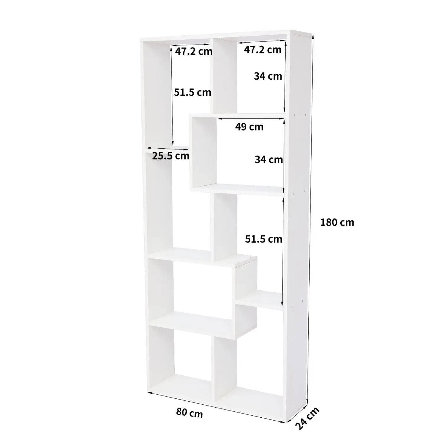 Asymmetrical Display Shelf & Bookcase, 5 Tier by HouseOfZazla