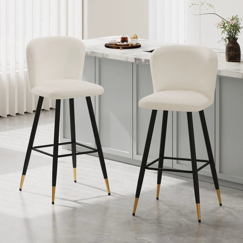 Modern Style Barstool, Tipped Ends, Suitable For Various Decoration Styles - White by HouseOfZazla