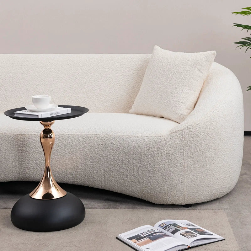 Curved 3 Seater Sofa For Living Room - White by HouseOfZazla