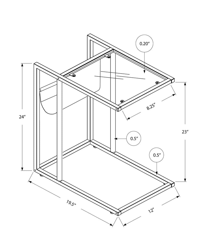 Accent Table, C - Shaped, Contemporary And Modern - White by Unique Piece Furniture