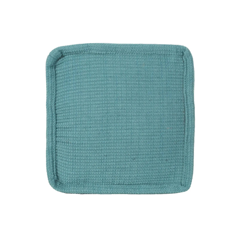 Hansolo - Yarn Square Pouf Ottoman Or Floor Cushion - Teal by Unique Piece Furniture