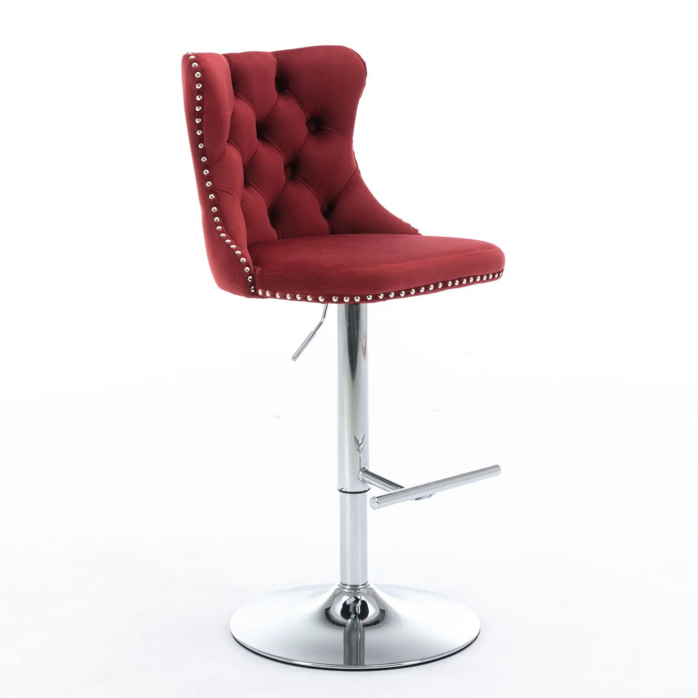 Swivel Barstools Adjusatble Seat Height From 25-33", Modern Upholstered Base Bar Stools With Backs Comfortable Tufted For Home Pub And Kitchen Island (Set of 2) by Unique Piece Furniture
