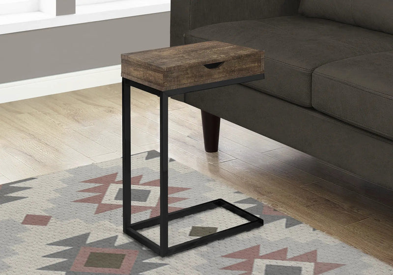 Accent Table, C-Shaped, Modern - Brown by HouseOfZazla