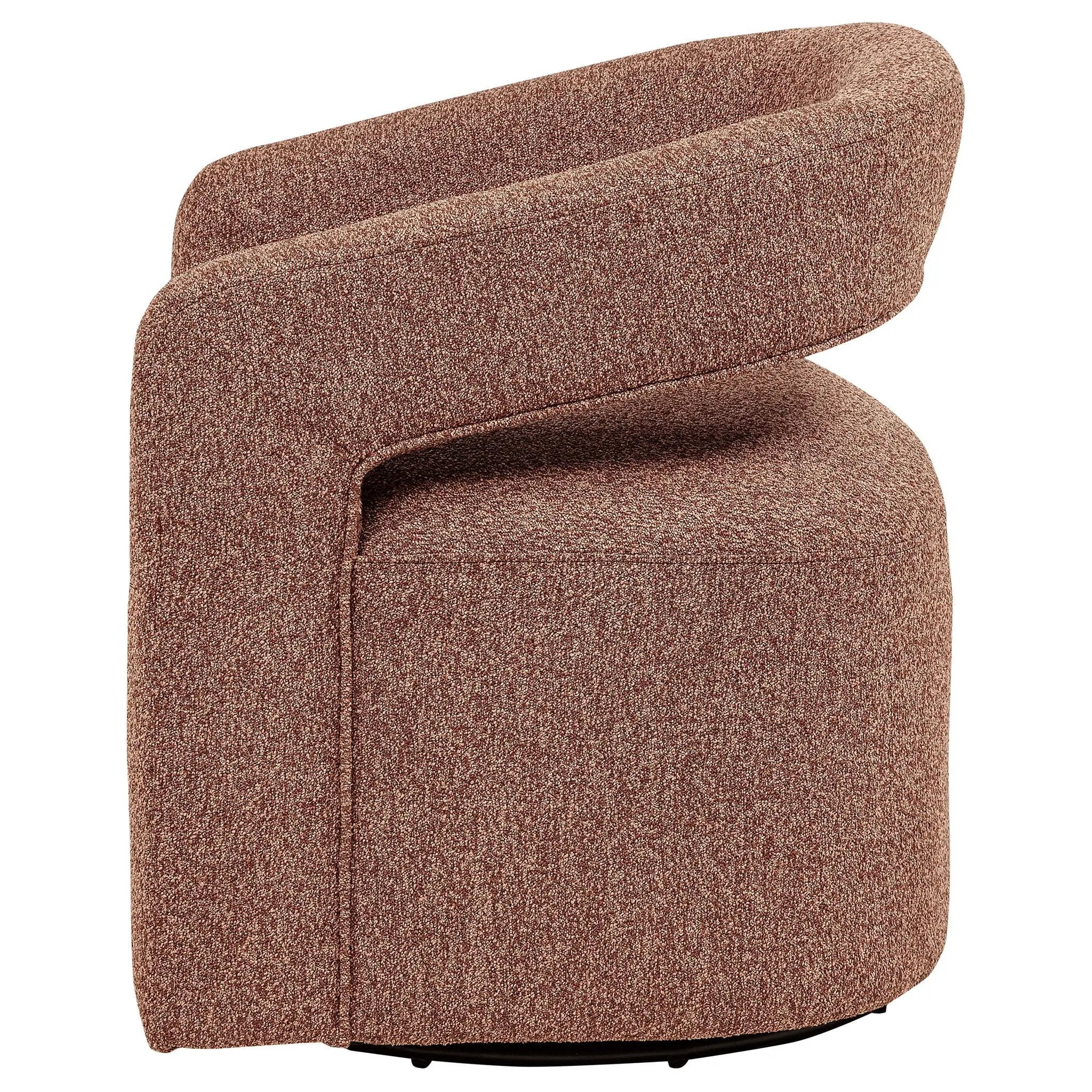 Westhill Boucle Upholstered Swivel Accent Chair Berry by Unique Piece Furniture