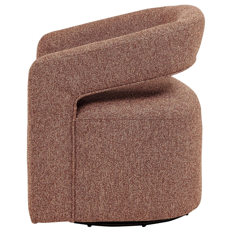 Westhill Boucle Upholstered Swivel Accent Chair Berry by Unique Piece Furniture