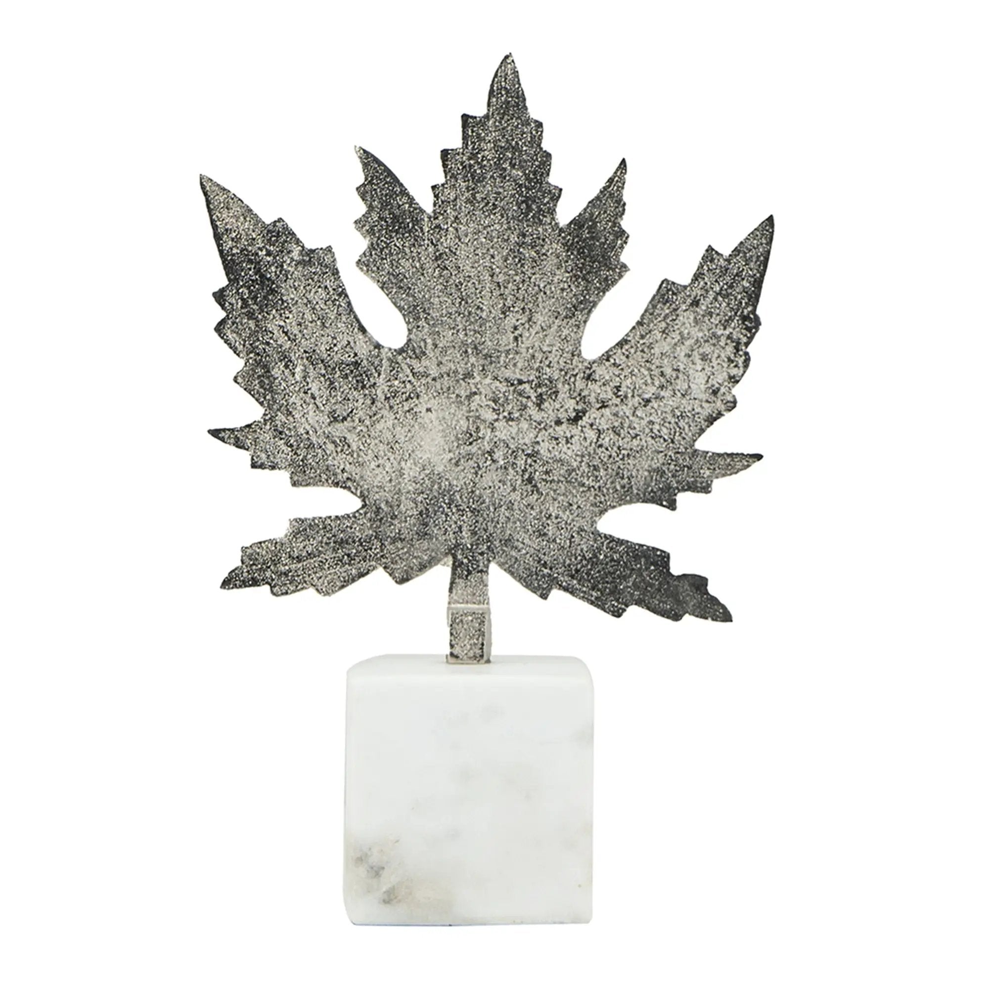 Aluminum Leaf Sculpture with Marble Base by HouseOfZazla